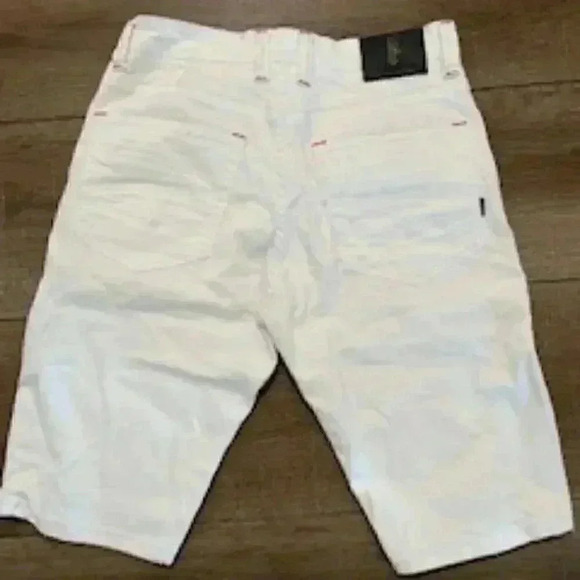 Makobi‎ Distressed Paint Splatter White Denim Jean Shorts Mens Sz 30 EUC - Picture 9 of 11